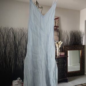 H&M Sky Blue Striped Slip Dress